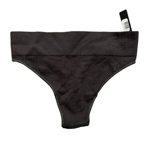 Skims XXS/XS Cotton Ribbed Thong Chocolate Brown NWT